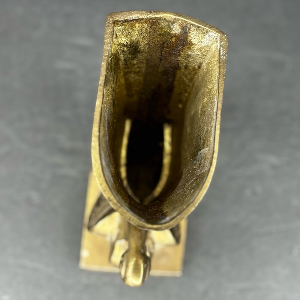 Bird-Shaped Vintage Flower Vase Handcrafted Brass Planter Decorative Showpiece - Picture 5 of 8